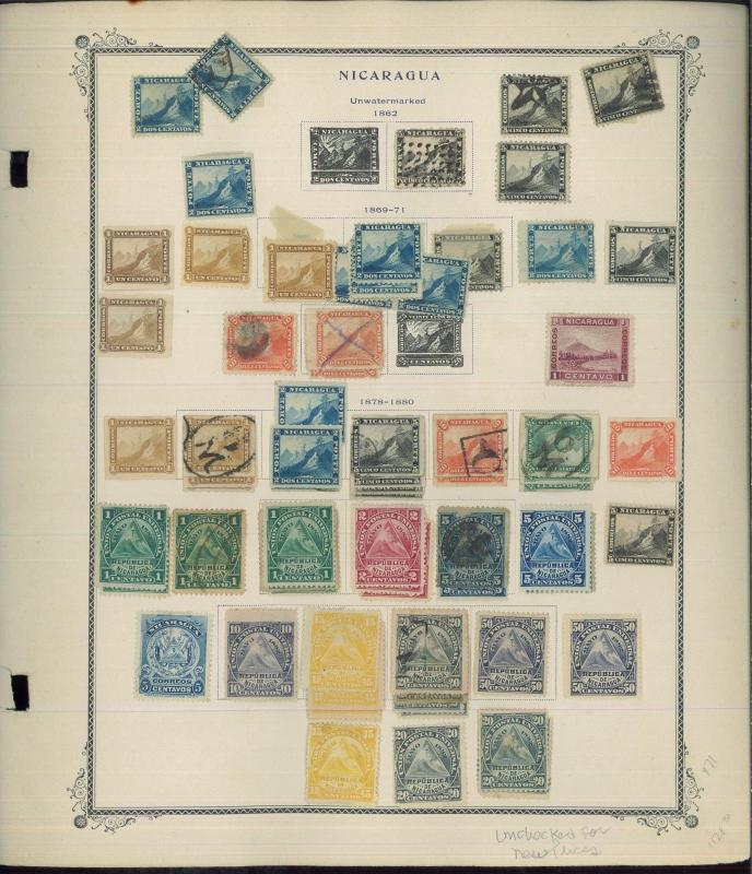 18621957 Nicaragua Postage Stamp Collection on Album Pages Catalog
