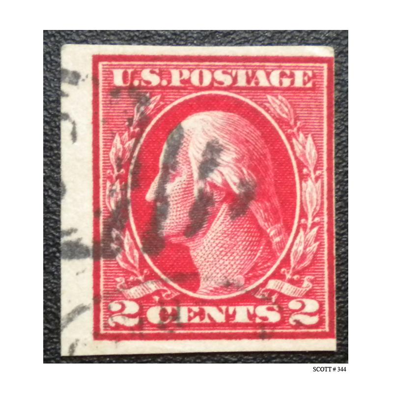 UNITED STATES STAMP. 1908 - 09. SCOTT # 344. USED. IMPERFORATE