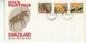 1977 Swaziland Rock Paintings (Scott 285-7) FDC