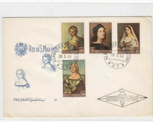 san marino 1963 portraits multi stamps  fdc cover ref 13338