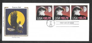 Just Fun Cover #2122 FDC 3 Express Mail Colorano Silk Cachet (my479).