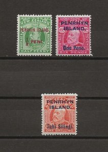 COOK ISLANDS/PENRHYN 1914/15 SG 19/23 MNH Cat £70