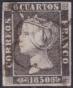 Spain 1850 Sc 1 used spider (araña) cancel type II position 19