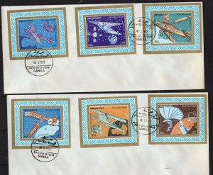 Yemen #C86-91 (1982 Aviation History) VF used set of six small sheets on FDC