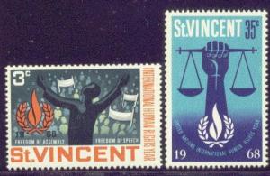 ST.VINCENT  262-63 MNH 1968 HUMAN RIGHTS YEAR