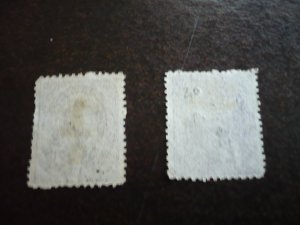 Stamps - India Travancore - Scott# 10-11 - Used Part Set of 2 Stamps