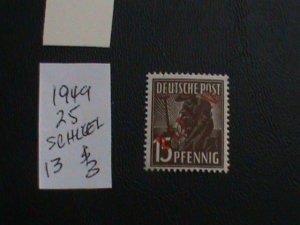 GERMANY BERLIN 1949 SIGNED SCHLEGEL MNH SC 9N25 SINGLE XF 13 EUROS   (123)