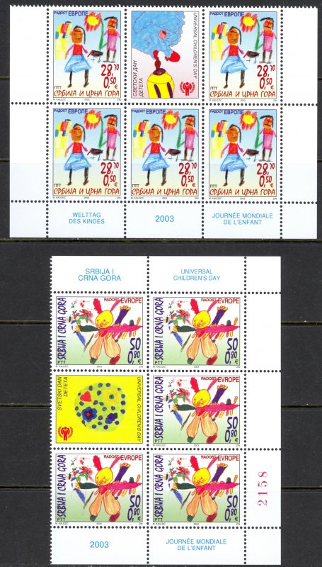 Serbia Sc# 209-210 MNH Block/5 2003 Joy of Europe