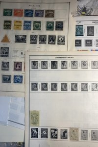 Worldwide Stamps Hinged on Album Pages