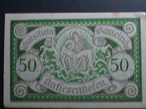 ​GERMANY-NOTEGELD-1920 100 YEARS OLD ANTIQUE MONEY #117  MINT-VERY FINE