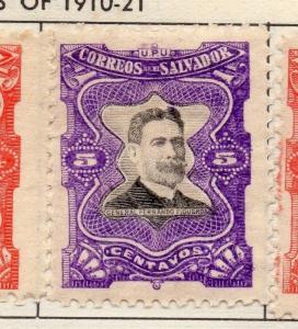 El Salvador 1910 Figueroa  Issue Fine Mint Hinged 5c. 141239