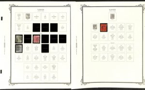Lagos Stamp Collection on 2 Scott Specialty Pages, 1874-1905 (BA)