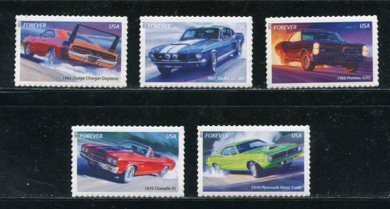 4743 - 4747 Muscle Cars All 5 Single Forever Stamps MNH 2013