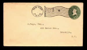 1900 New York 14 Flag Machine Cancel - L9810