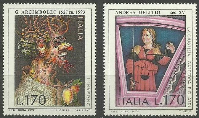  Italy - 1977 Artists anniversaries set MNH  #1271-2