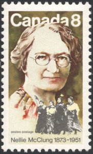 Canada SC#622 8¢ Birth Centenary of Nellie McClung (1973) MHR