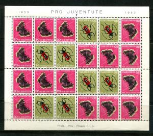 Switzerland SC#B 229a Insects Semi-postal sheet of 24 MNH