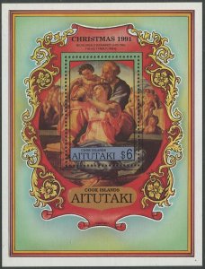 Aitutaki 1991 SG627 Christmas MS MNH