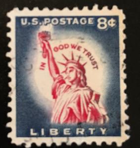 1042 Statue of Liberty, Dry print, Circulated Single, Vic's Stamp Stash