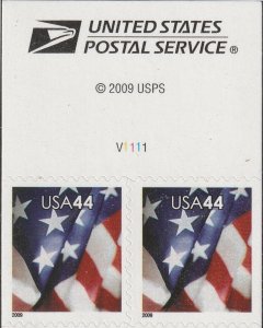 US 4396 Old Glory 44c horz plate pair MNH 2010