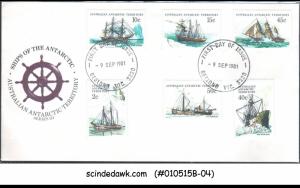 AUSTRALIAN ANTARCTIC TERRITORY - 1981 ANTARCTIC SHIPS - 6V - FDC