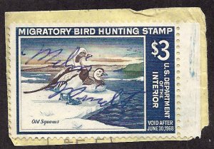 RW34 Used... Federal Duck Stamp... SCV $12.50