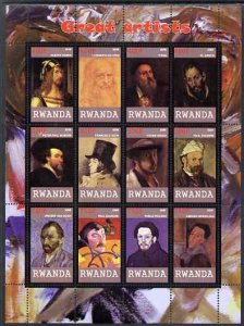 RWANDA - 2009 - Great Artists - Perf 12v Sheet - MNH - Private Issue