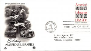 FDC 1982 SC #2015 Artcraft / Postal Soc Comm - Philadelphia PA - Single - J6161