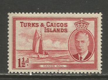 Turks & Caicos Isl.    #107  MH  (1950)  c.v. $1.40