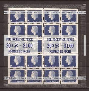 1963 Canada - Sc 405bi - MNH VF -pane in cello paq - Queen Elizabeth II Cameo