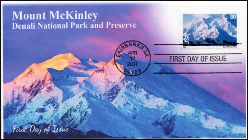 AO- C137, 2001, Mount McKinley, 80 cent. Scenic American Landscapes, Add-on Cach