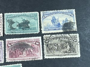 U.S. # 230-238-USED---PART SET---COLOMBIANS---1893