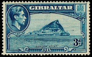 GIBRALTAR SG125, 3d light blue PERF 13½, M MINT. Cat £40. 