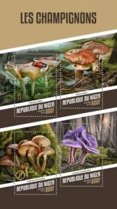 Niger - 2018 Mushrooms on Stamps - 4 Stamp Sheet - NIG18107a