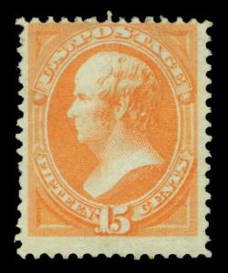 US 1873  Daniel Webster  15c yellow orange  Scott # 163 ( Yvert # 46) mint NG