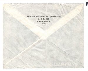 SUDAN Air Mail Cover *RED SEA SHIPPING* Khartoum Paris {samwells}MA695