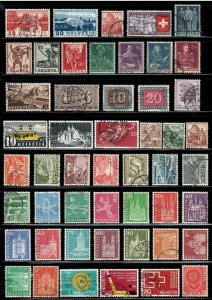 50 Different F-VF Used Switzerland Stamps # 1 - I Combine S/H
