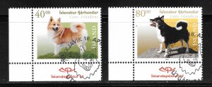 Iceland Scott 933-34 UNHOG(CTO) - 2001 Dogs Set (FDOI Cancel)- SCV $3.25