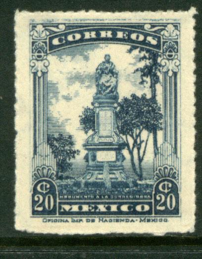 MEXICO 656 20cents CORREGIDORA MONUMENT UNUSED, H OG, F-VF.