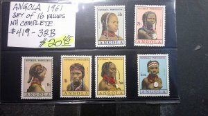 Angola 1961 Scott# 419-432B complete MNH VF-XF set of 16