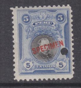 PERU, 1918 Pardo, 5c., ABN Punched Proof, SPECIMEN in Red, mnh.