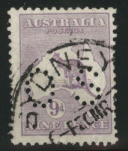 AUSTRALIA  Scott OB97 Official  Kangaroo Map OS perfin st...