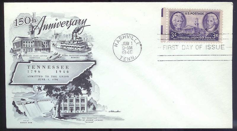 UNITED STATES FDC 3¢ Tennessee 1946 Artmaster