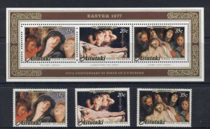 Aitutaki 1977 Easter Paintings + MS MUH