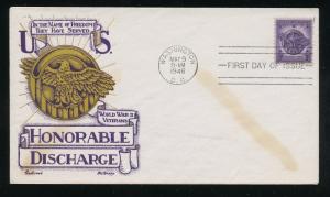 US 940 ADDR Veterans of World War II Fleetwood / Knapp Cachet FDC