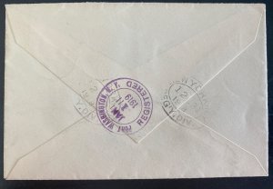 1918 Turks & Caicos Island Registered Cover To Port Washington NY USA Tax Stamp 