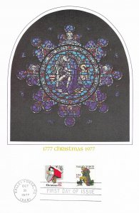 1977 FDC, #1729-1730, 13c Christmas, Fleetwood Proof Card, combo