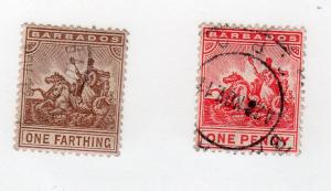 Barbados #91 94 used 1909-1910 issues