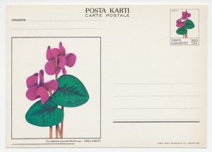 Postal stationery Turkey 1988 Flower - Plant - Erica - Cyclamen