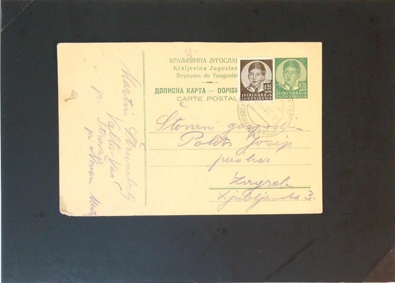 Yugoslavia 1937 Uprated Postal Card Used - Z2921